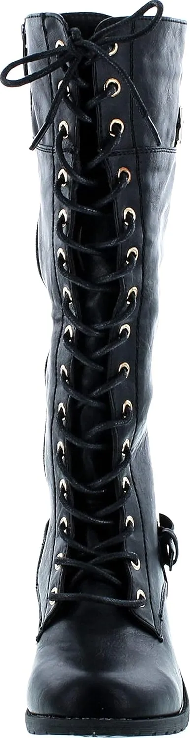 Mango 27 Womens Knee High Buckle Riding Boots