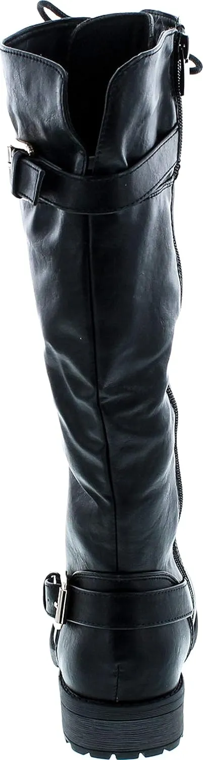 Mango 27 Womens Knee High Buckle Riding Boots