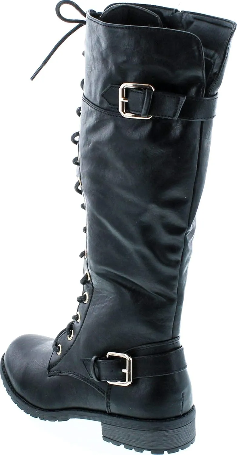 Mango 27 Womens Knee High Buckle Riding Boots