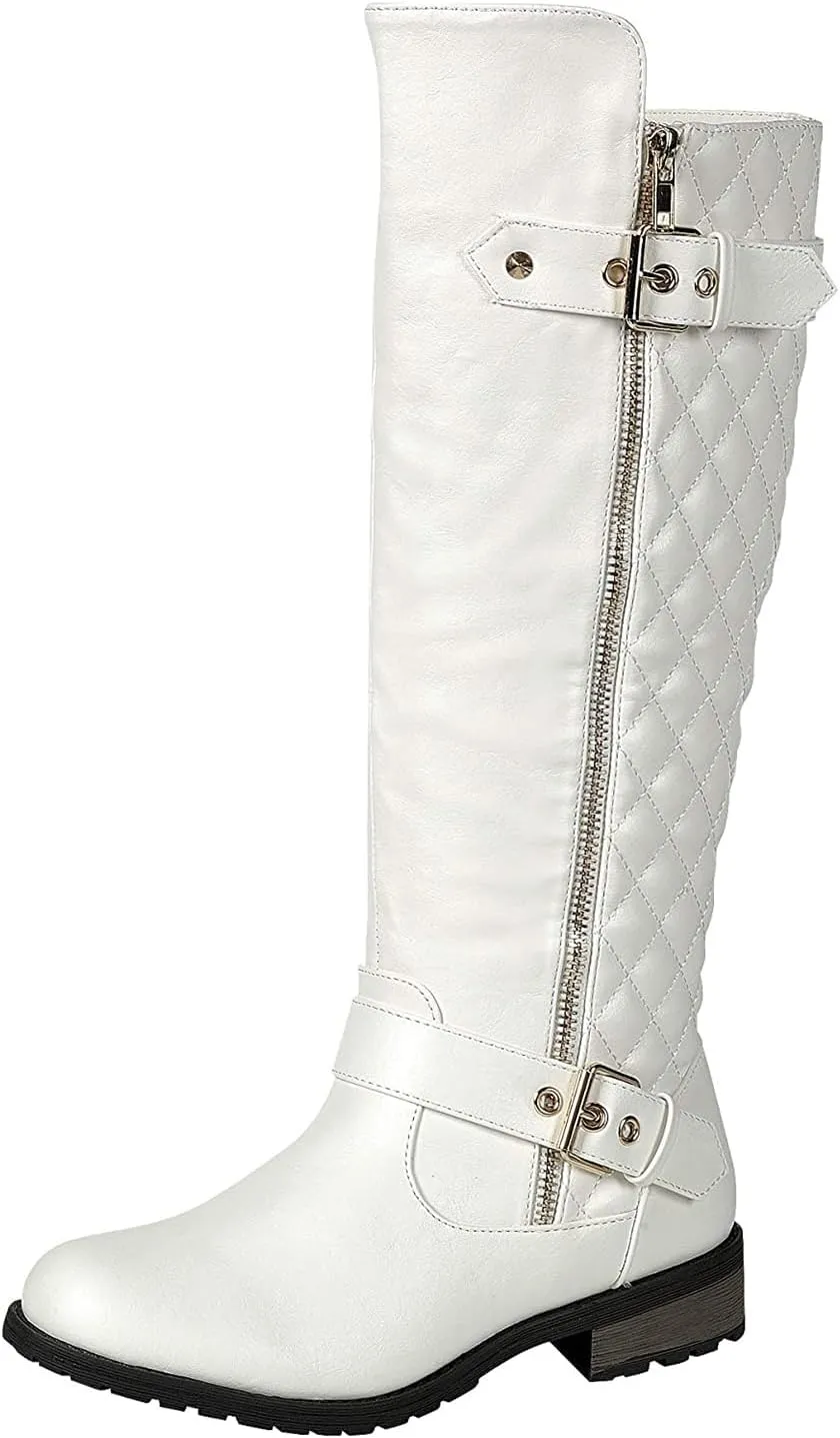 Mango 27 Womens Knee High Buckle Riding Boots