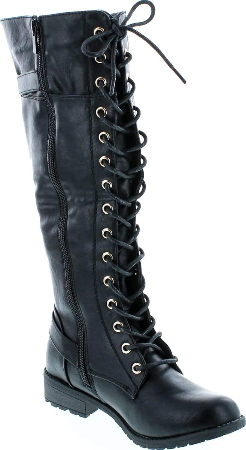 Mango 27 Womens Knee High Buckle Riding Boots