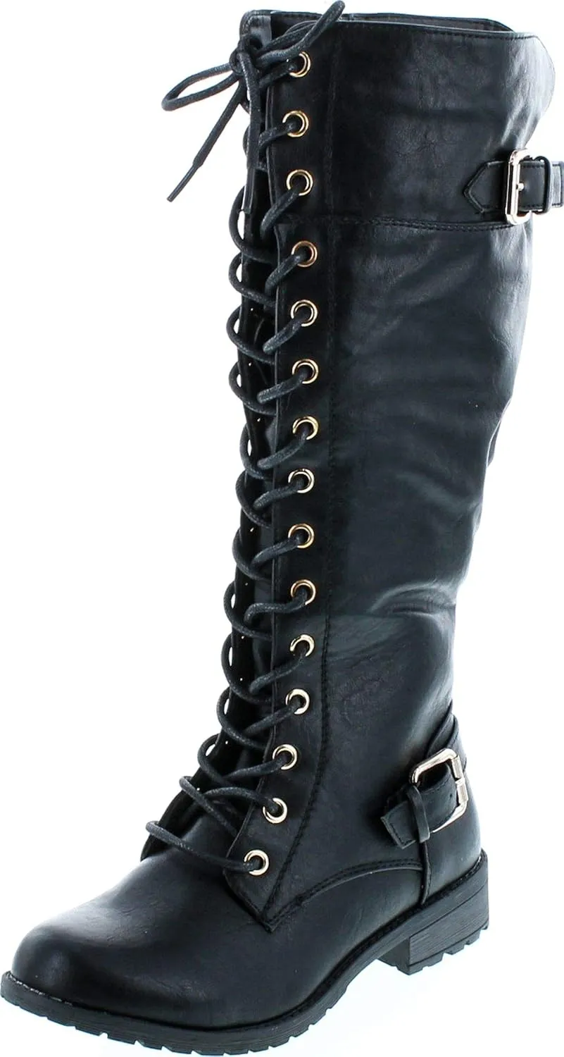 Mango 27 Womens Knee High Buckle Riding Boots