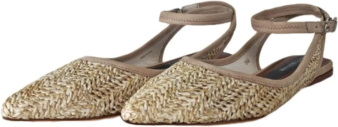 Matt Bernson Women's Honey Raffia Zola Sandals, White, 5