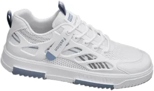 Men's Breathable Mesh Casual Skateboarding Shoes, Fashion Trend Low-Top Sneakers, Striped Pattern, Spring/Summer