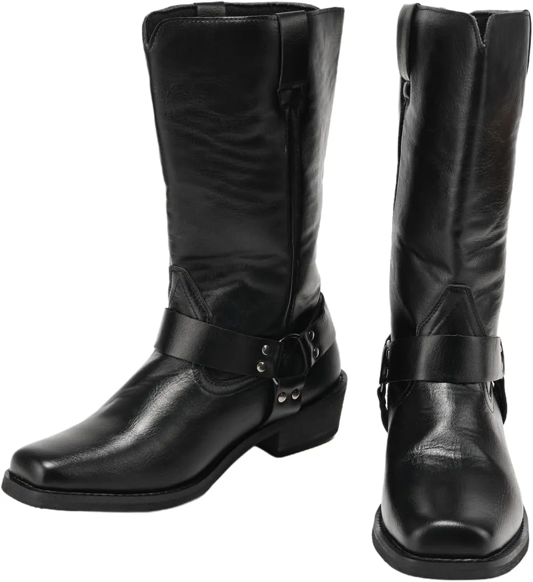 Mens Cowboy Boots Medieval Leather Lace-up Boots Cosplay Vintage Boots Halloween Riding Shoes