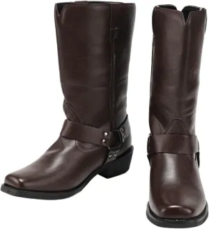 Mens Cowboy Boots Medieval Leather Lace-up Boots Cosplay Vintage Boots Halloween Riding Shoes