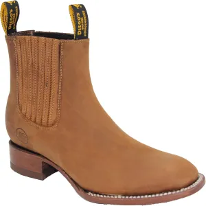 Men's Cowboy Genuine Cowhide Leather Short Ankle Western Rodeo Biker Boots