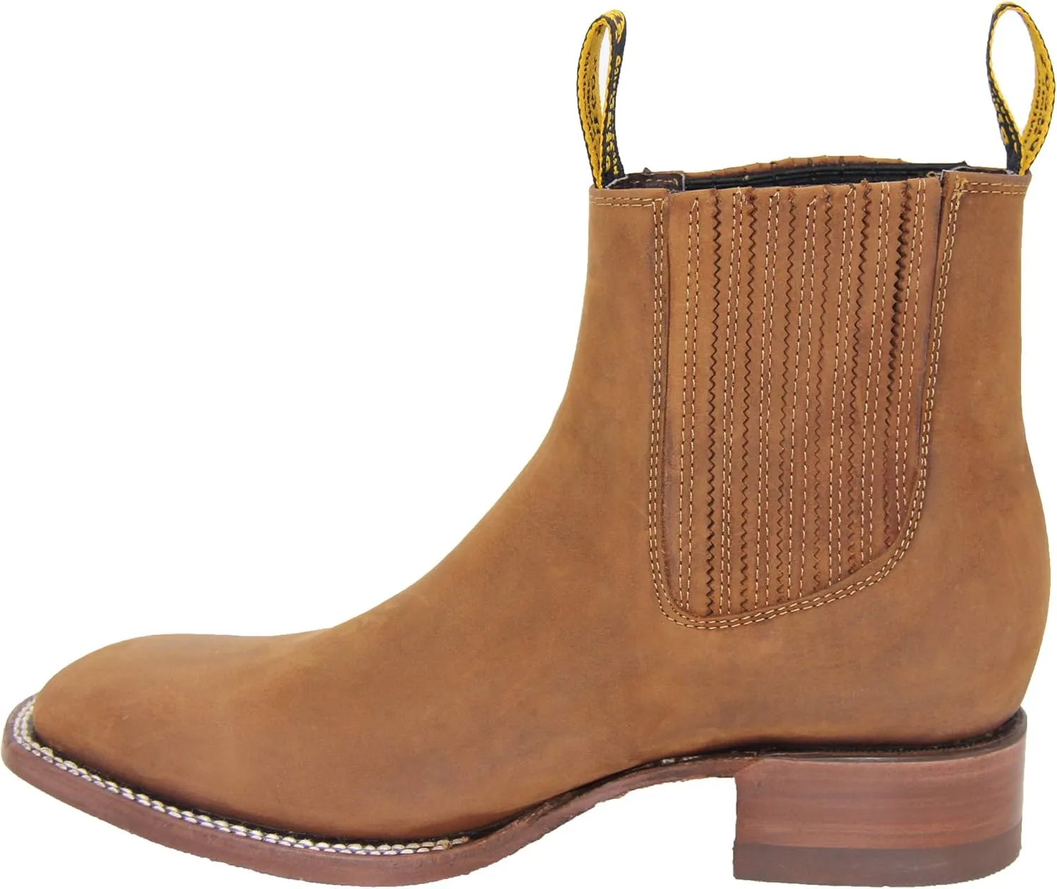 Men's Cowboy Genuine Cowhide Leather Short Ankle Western Rodeo Biker Boots