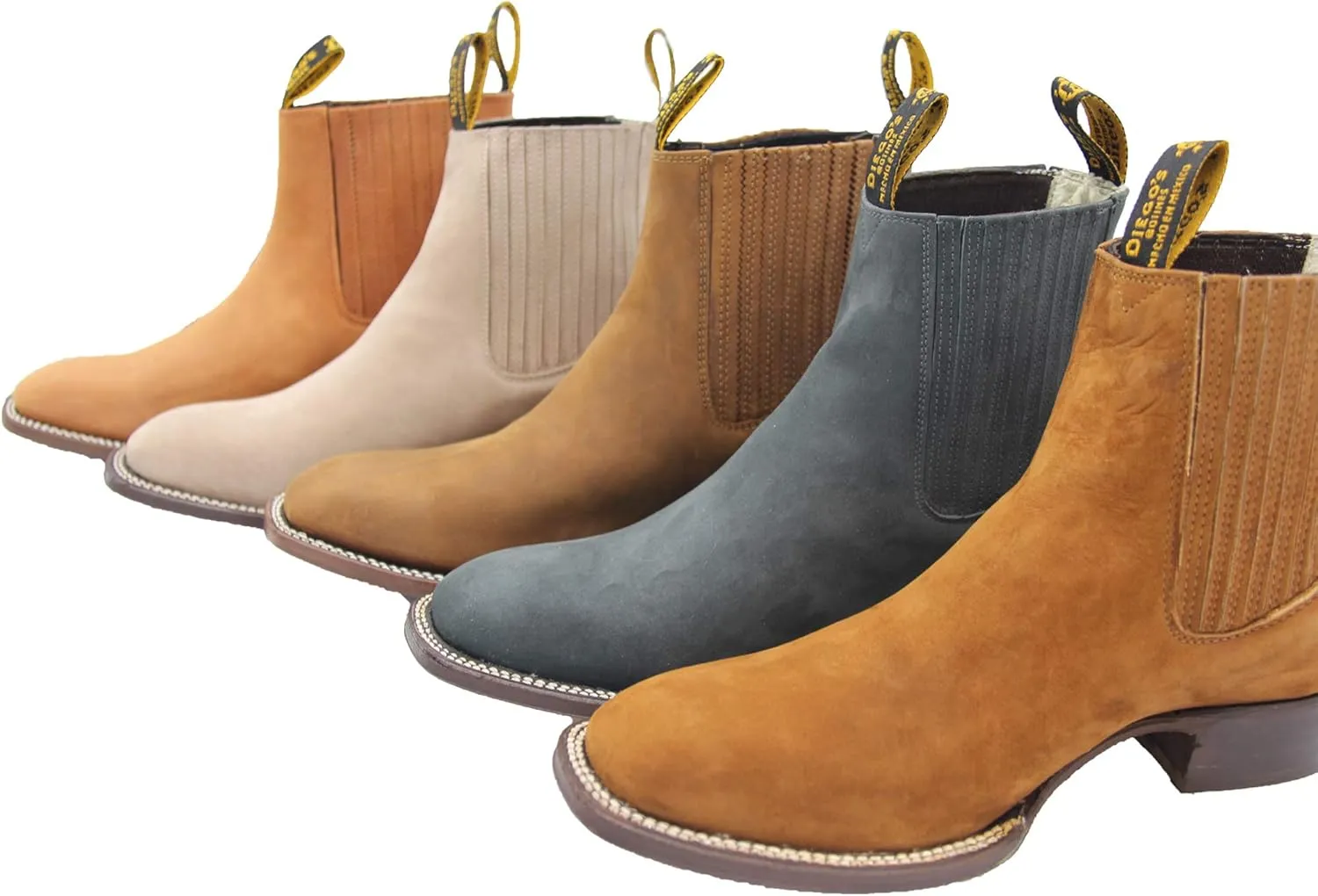 Men's Cowboy Genuine Cowhide Leather Short Ankle Western Rodeo Biker Boots