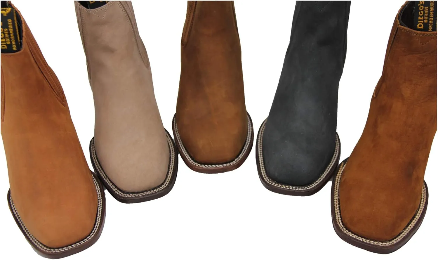 Men's Cowboy Genuine Cowhide Leather Short Ankle Western Rodeo Biker Boots