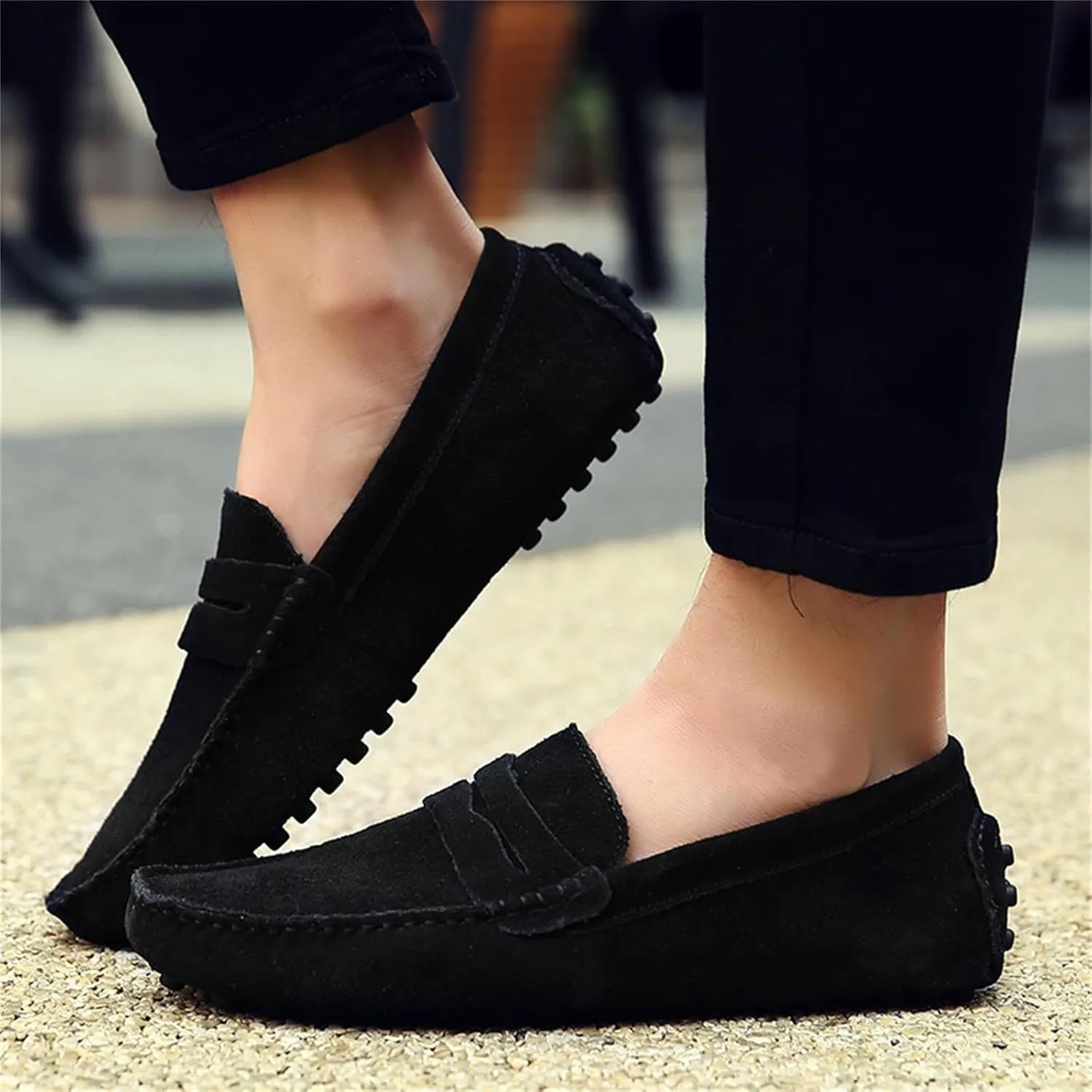 Men's Dress Loafers Slip On Casual Shoes Lightweight Soft Penny Loafers Suede Driving Boat Shoes Moccasins