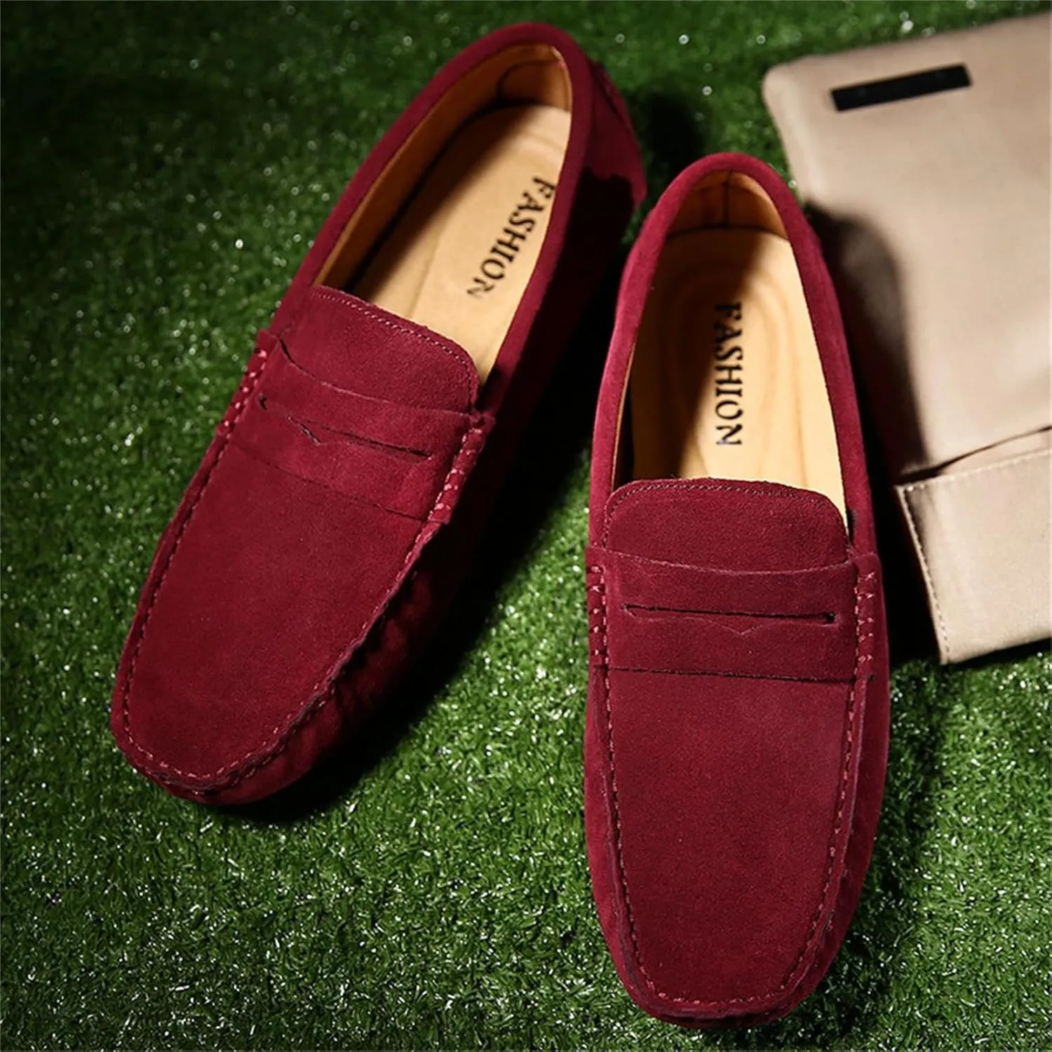 Men's Dress Loafers Slip On Casual Shoes Lightweight Soft Penny Loafers Suede Driving Boat Shoes Moccasins