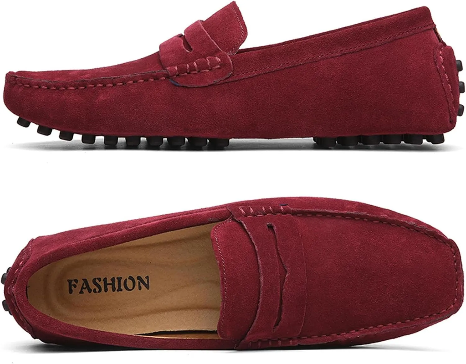 Men's Dress Loafers Slip On Casual Shoes Lightweight Soft Penny Loafers Suede Driving Boat Shoes Moccasins