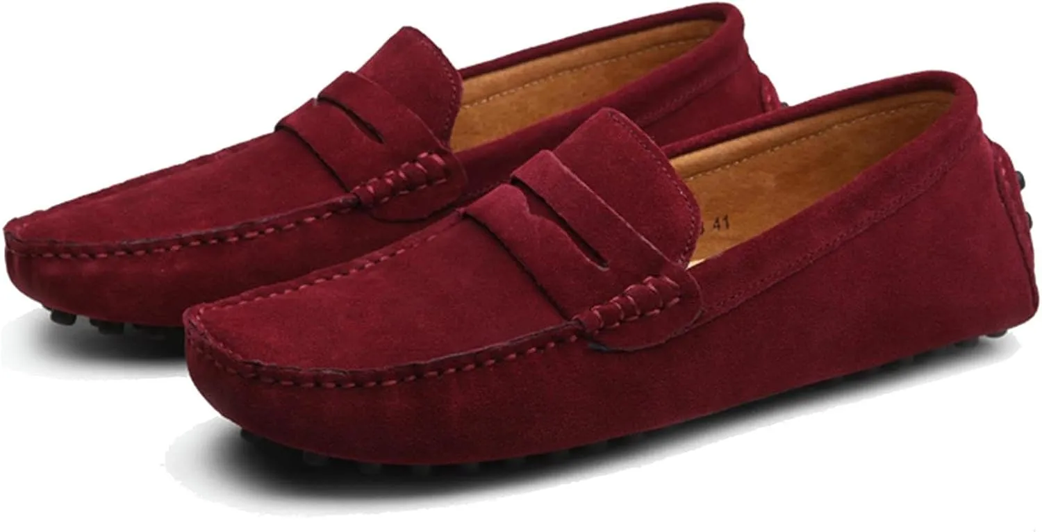Men's Dress Loafers Slip On Casual Shoes Lightweight Soft Penny Loafers Suede Driving Boat Shoes Moccasins