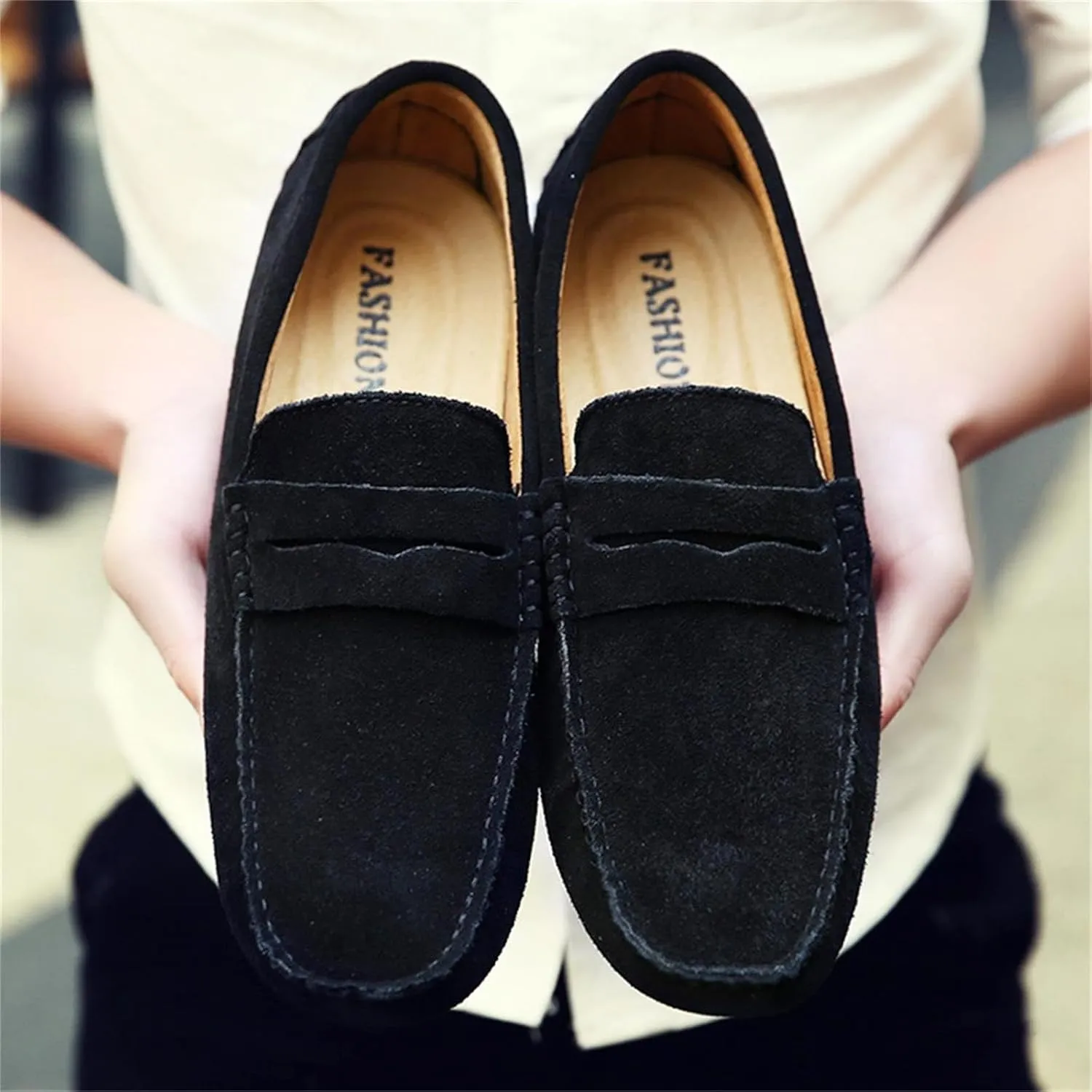 Men's Dress Loafers Slip On Casual Shoes Lightweight Soft Penny Loafers Suede Driving Boat Shoes Moccasins