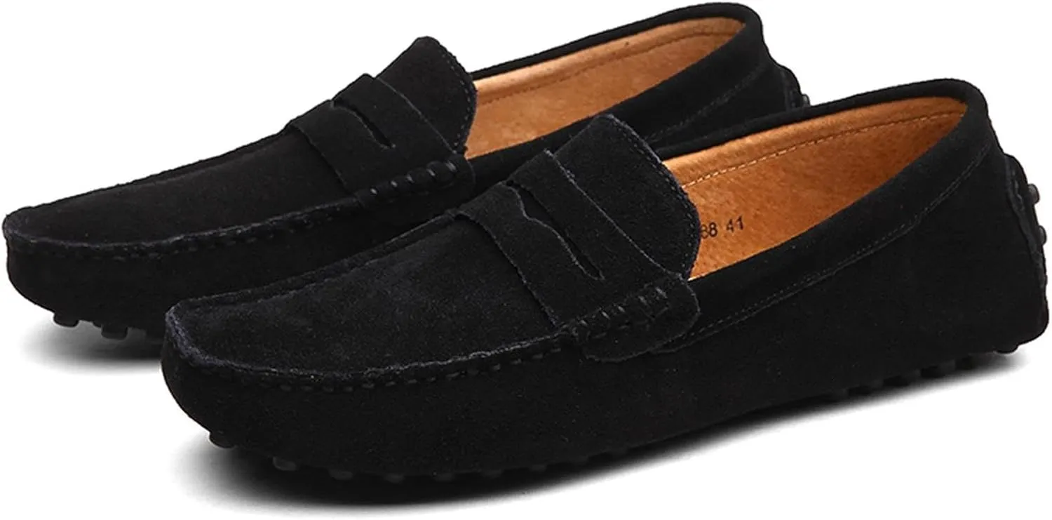 Men's Dress Loafers Slip On Casual Shoes Lightweight Soft Penny Loafers Suede Driving Boat Shoes Moccasins