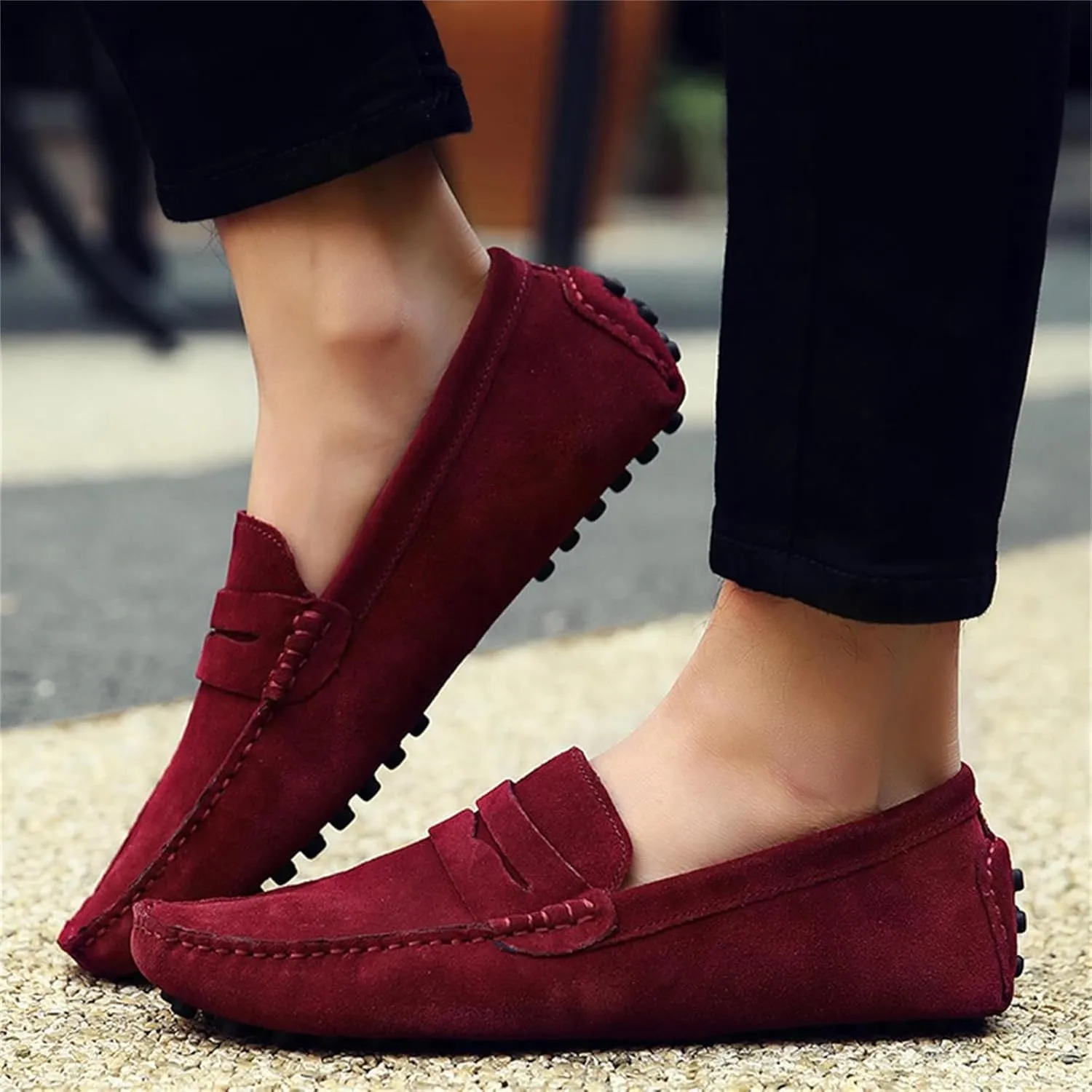 Men's Dress Loafers Slip On Casual Shoes Lightweight Soft Penny Loafers Suede Driving Boat Shoes Moccasins