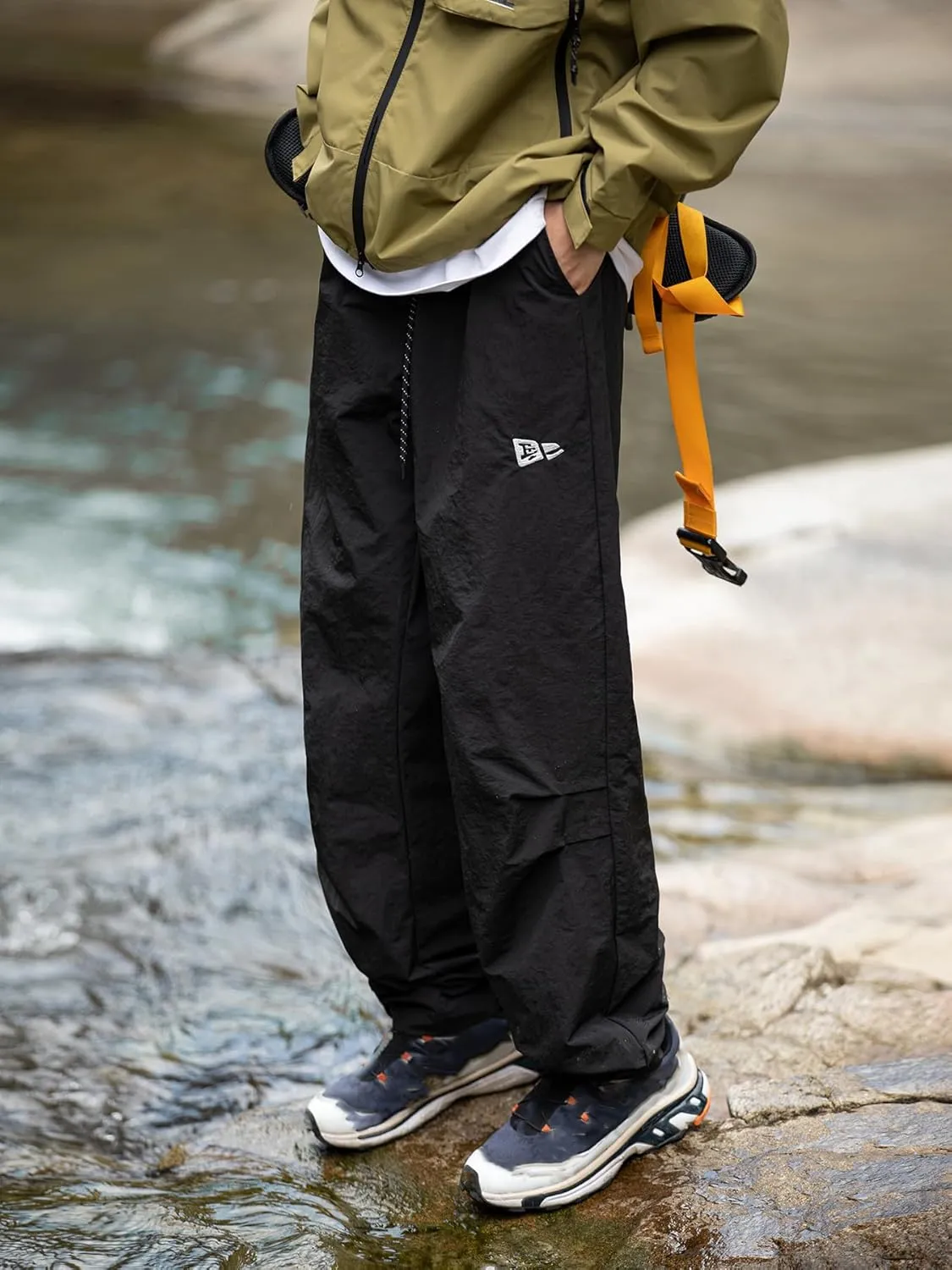 Mens Hiking Pants Cargo Outdoor Water Resistant Quick-Dry Pants Lightweight Drawstring Tactical Fishing Stretch Trousers