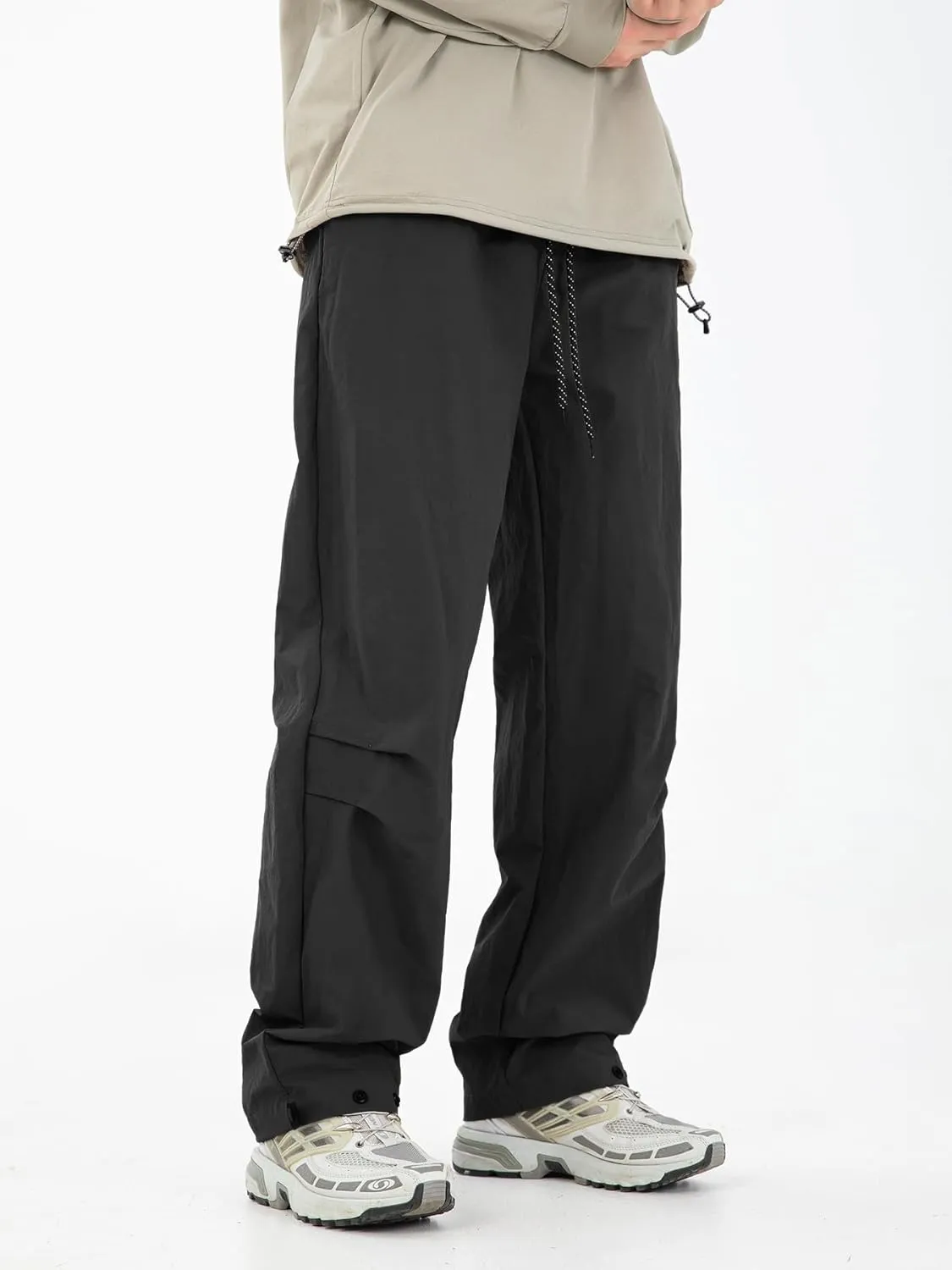 Mens Hiking Pants Cargo Outdoor Water Resistant Quick-Dry Pants Lightweight Drawstring Tactical Fishing Stretch Trousers