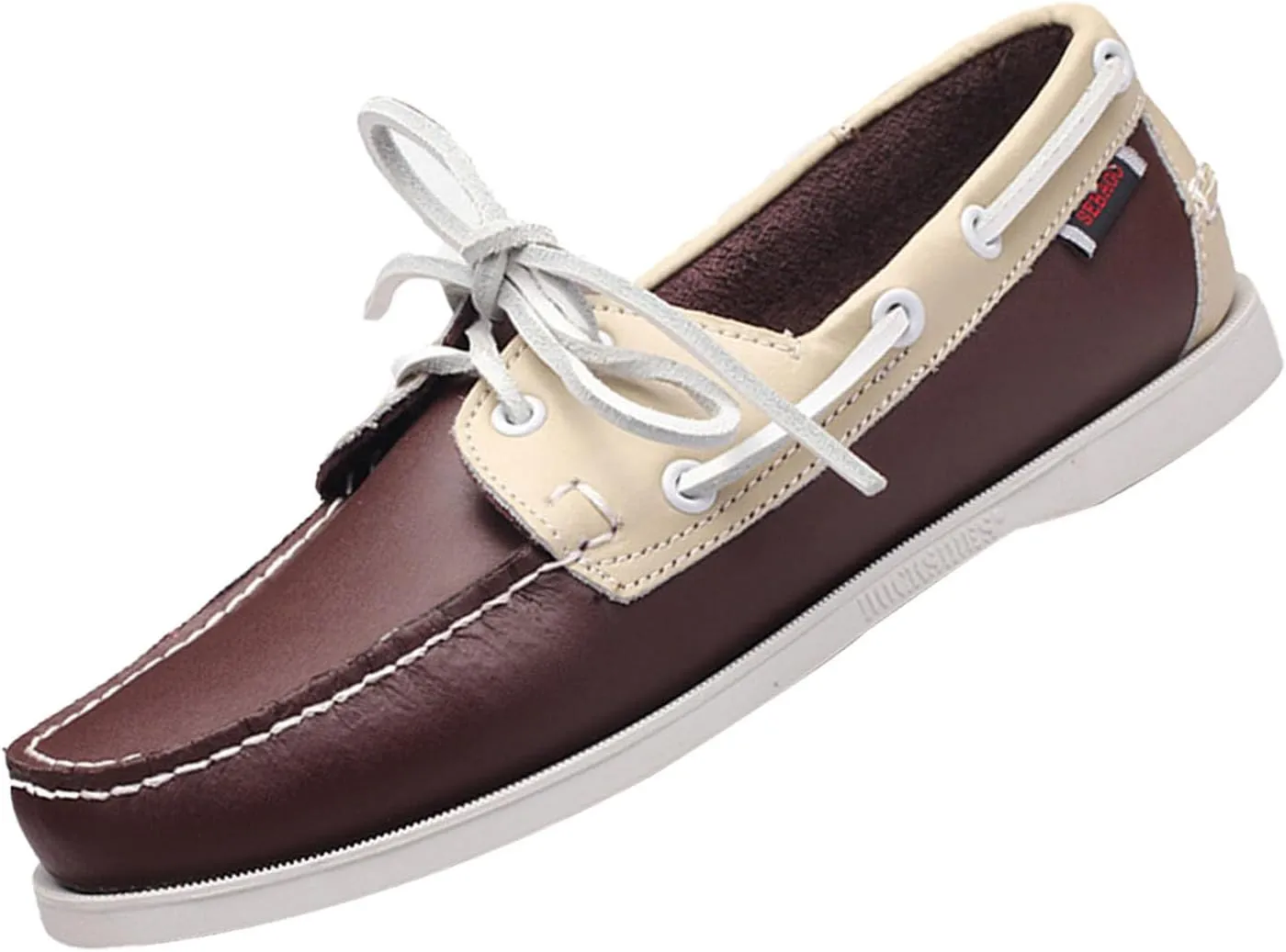 Men's Leather Fashion 2 Eye Boat Shoes,Lightweight Comfort Non-Slip Casual Driving Walking Moccasin Wendy Penny Loafers