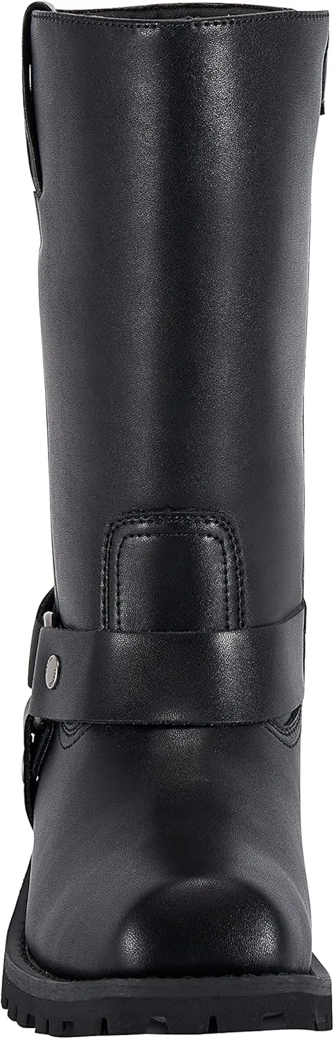 Men's Motorcycle Boot For Riding Waterproof Black PU Leather Boots Mid Calf Boots for Men