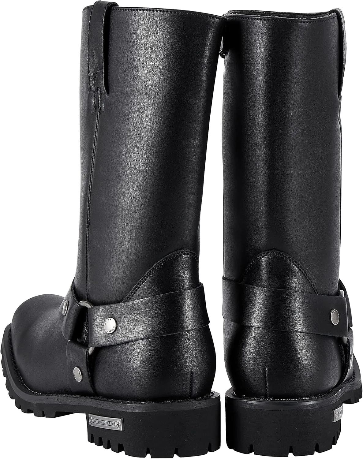 Men's Motorcycle Boot For Riding Waterproof Black PU Leather Boots Mid Calf Boots for Men