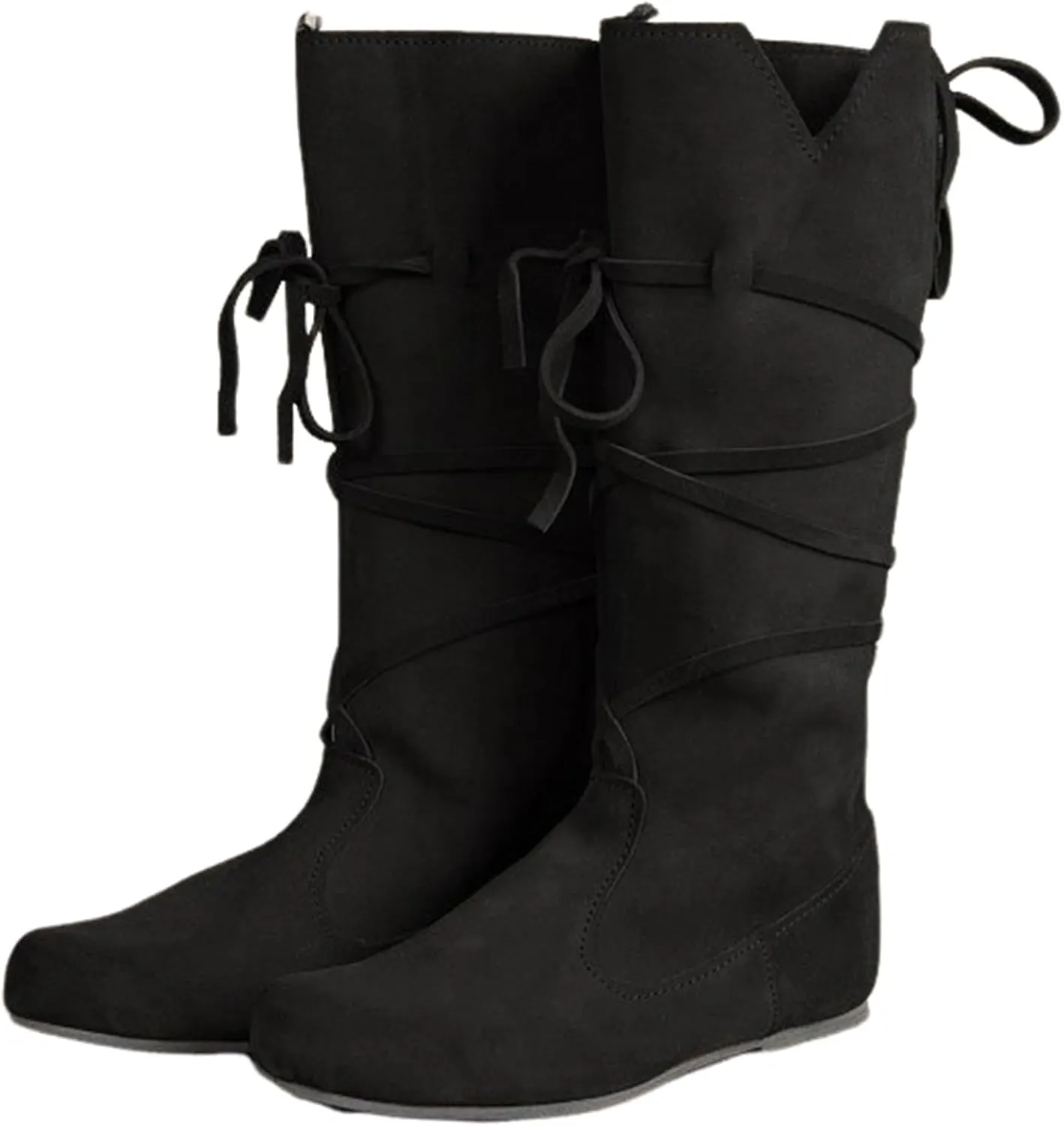 Mens Renaissance Boots Medieval Cosplay Halloween Boots Viking Pirate Steampunk Riding Long Boots