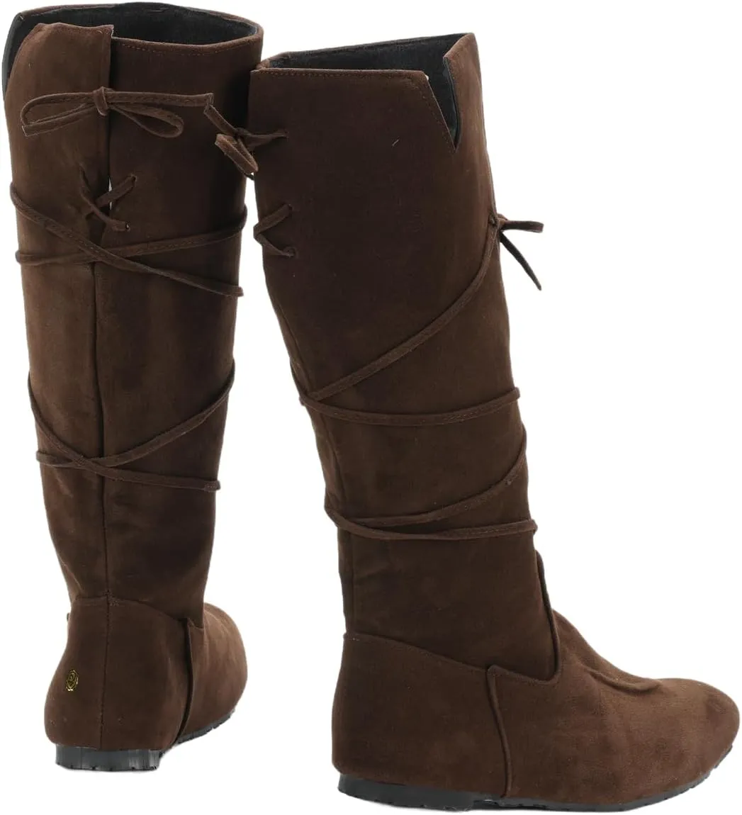 Mens Renaissance Boots Medieval Cosplay Halloween Boots Viking Pirate Steampunk Riding Long Boots