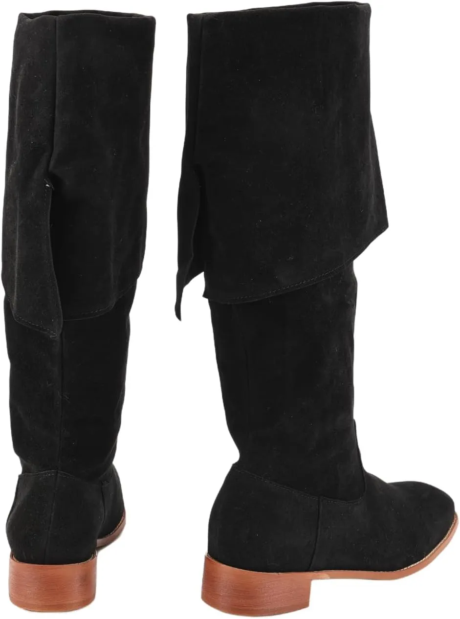 Mens Renaissance Medieval Cosplay Boots Long Viking Shoes Halloween Pirate Riding Boot