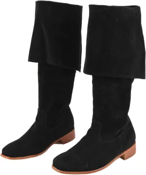 Mens Renaissance Medieval Cosplay Boots Long Viking Shoes Halloween Pirate Riding Boot