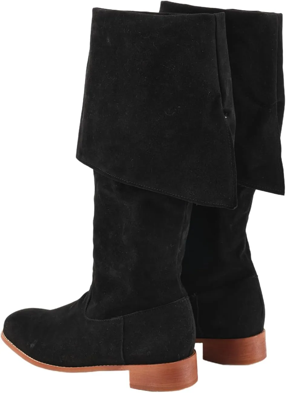 Mens Renaissance Medieval Cosplay Boots Long Viking Shoes Halloween Pirate Riding Boot