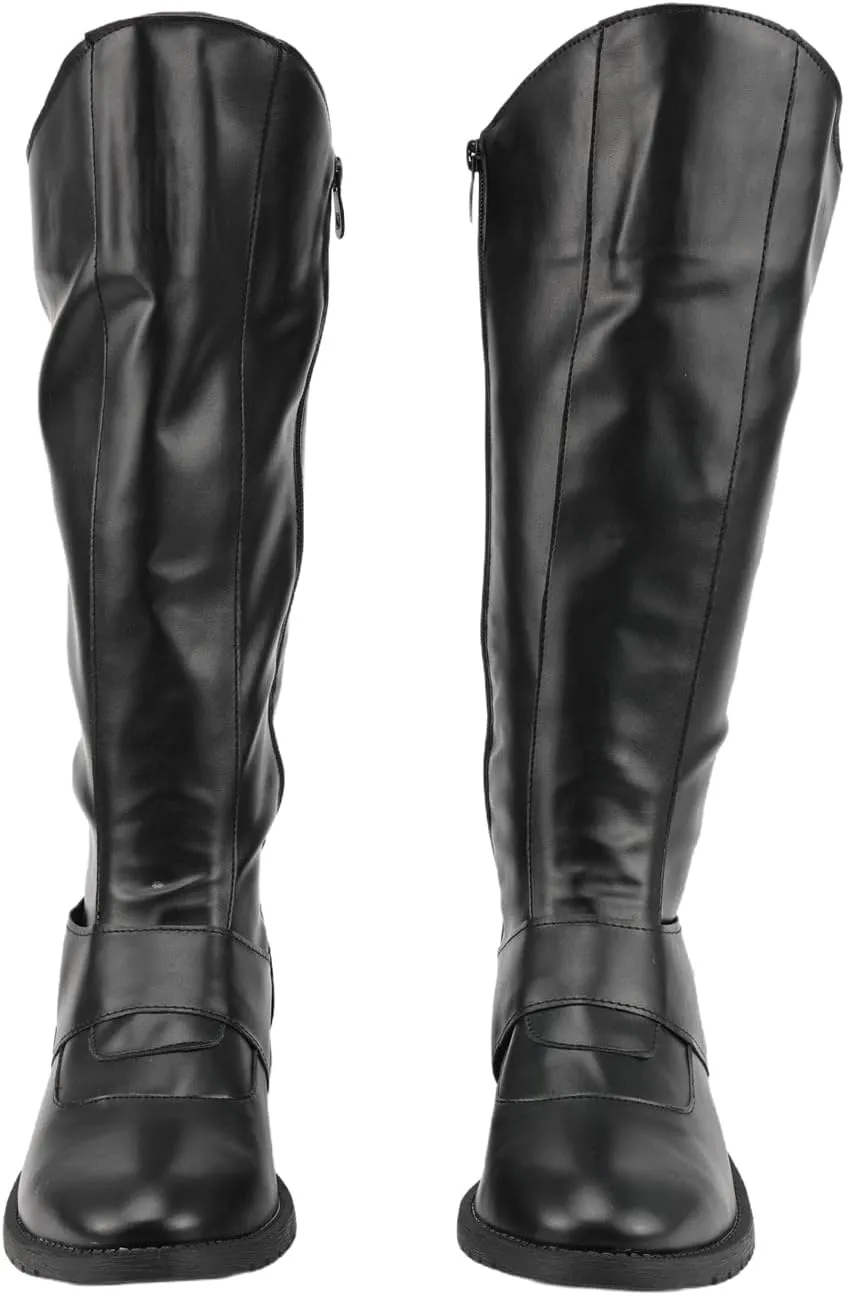 Mens Renaissance Tall Boots Pirate Medieval Leather Shoes Halloween Cosplay Riding Long Boot
