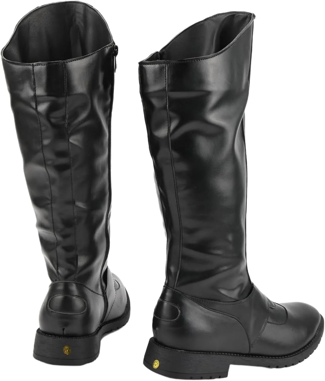 Mens Renaissance Tall Boots Pirate Medieval Leather Shoes Halloween Cosplay Riding Long Boot