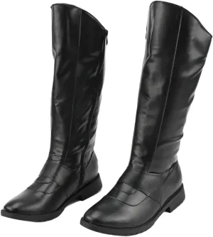Mens Renaissance Tall Boots Pirate Medieval Leather Shoes Halloween Cosplay Riding Long Boot
