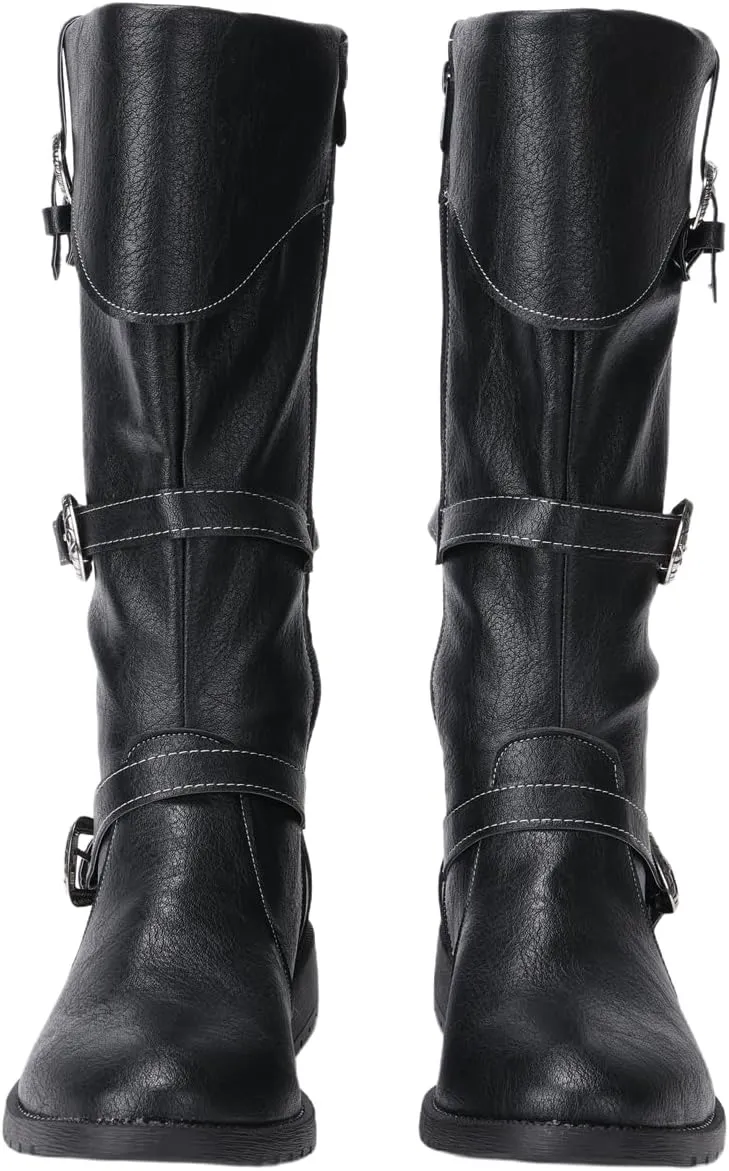 Mens Renaissance Vintage Boots Medieval Cosplay Vintage Boots Halloween Viking Pirate Riding Boots