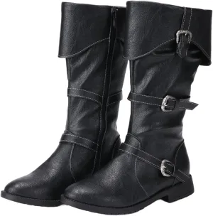Mens Renaissance Vintage Boots Medieval Cosplay Vintage Boots Halloween Viking Pirate Riding Boots