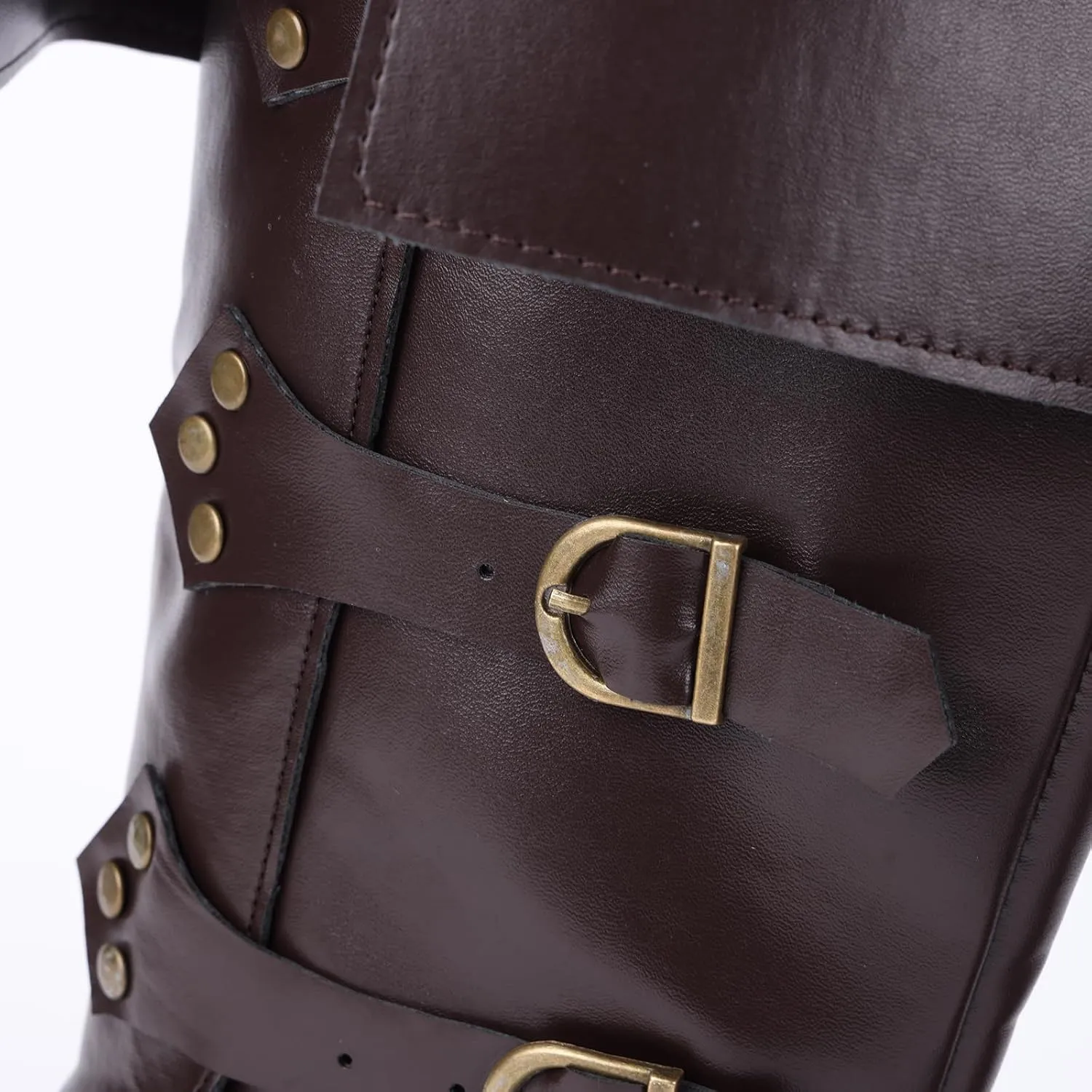 Mens Renaissance Vintage Pirate Boots Medieval Cosplay Halloween Viking Riding Faux Leather Boots