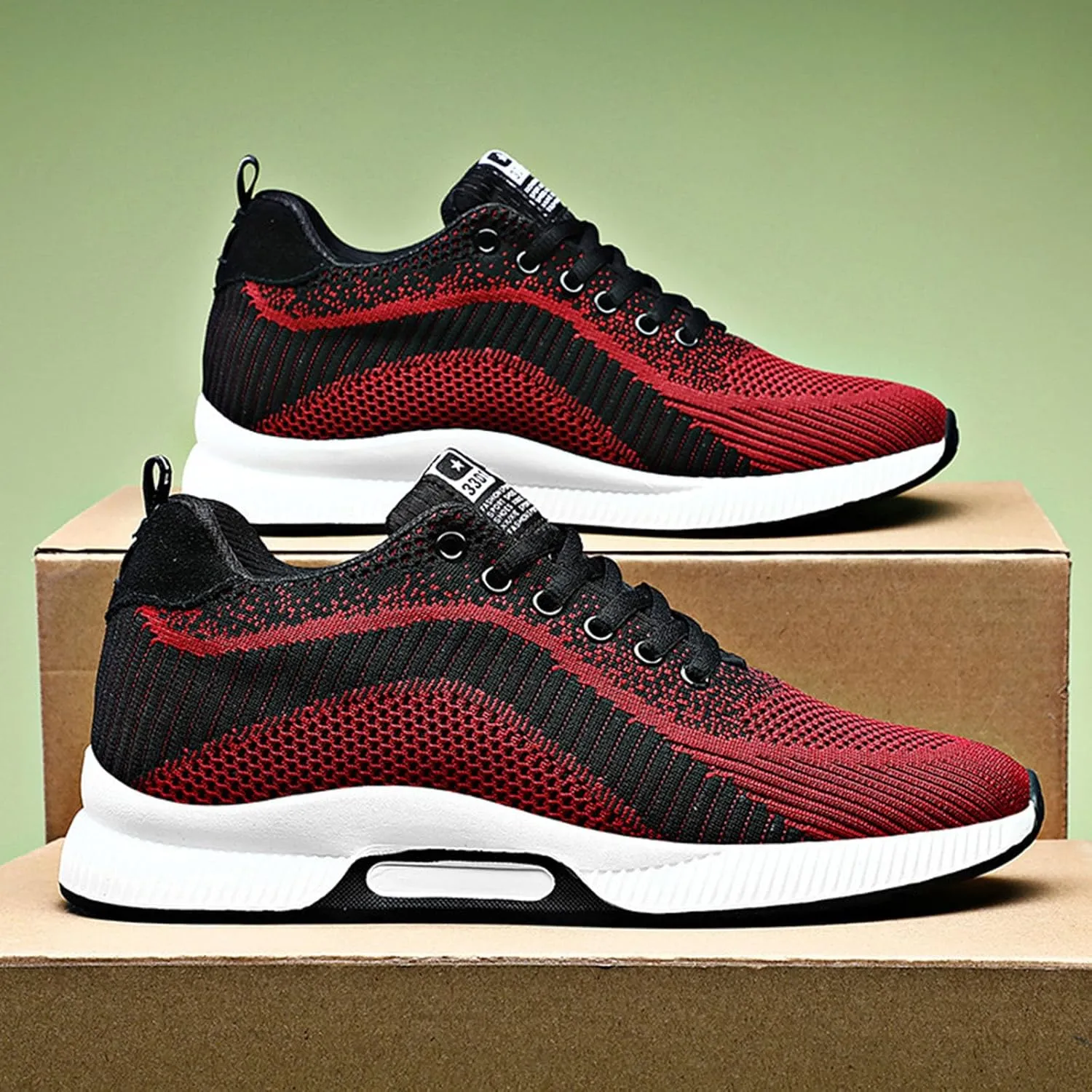 Mens Slip On Sneakers Non Slip Walking Shoes Lightweight Athletic Shoes Casual Running Shoe Increase Height 6/8/10CM