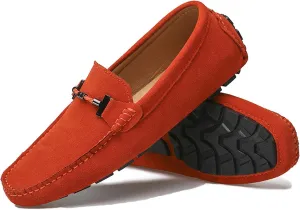 Men's Suede Leather Dress Loafers Slip On Casual Shoes Lightweight Soft Penny Loafers Driving Shoes Classic Moccasins