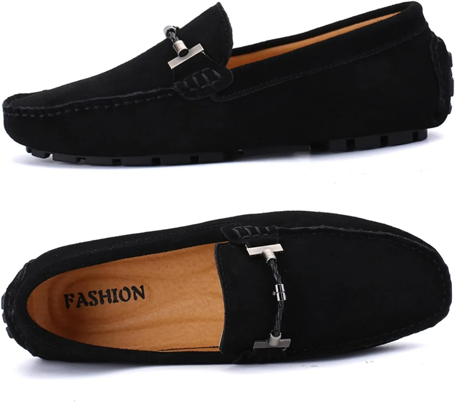 Men's Suede Leather Dress Loafers Slip On Casual Shoes Lightweight Soft Penny Loafers Driving Shoes Classic Moccasins