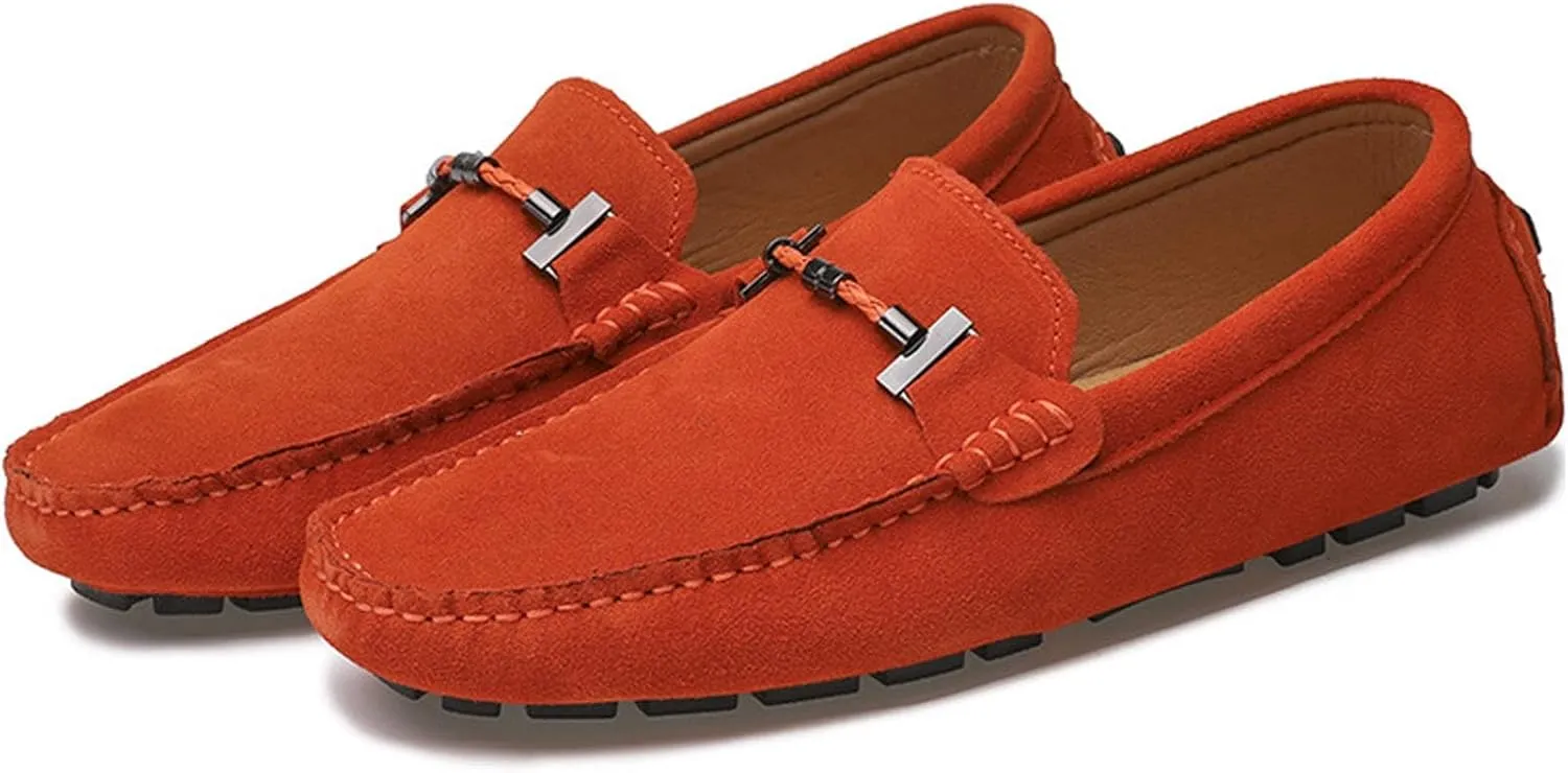 Men's Suede Leather Dress Loafers Slip On Casual Shoes Lightweight Soft Penny Loafers Driving Shoes Classic Moccasins