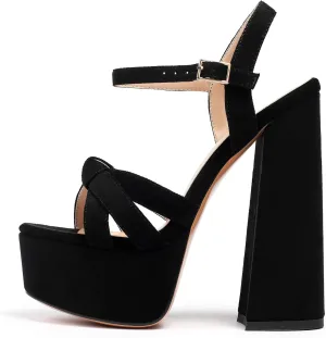 Mettesally Women's Chunky Platform Heels Heeled Sandals Open Toe Ankle Strap Sandals Summer Dress Shoes
