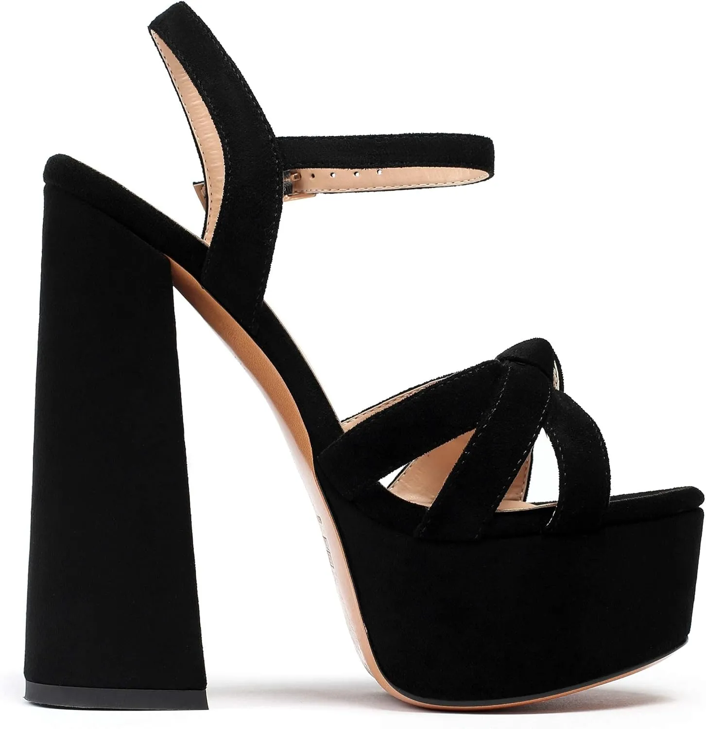 Mettesally Women's Chunky Platform Heels Heeled Sandals Open Toe Ankle Strap Sandals Summer Dress Shoes