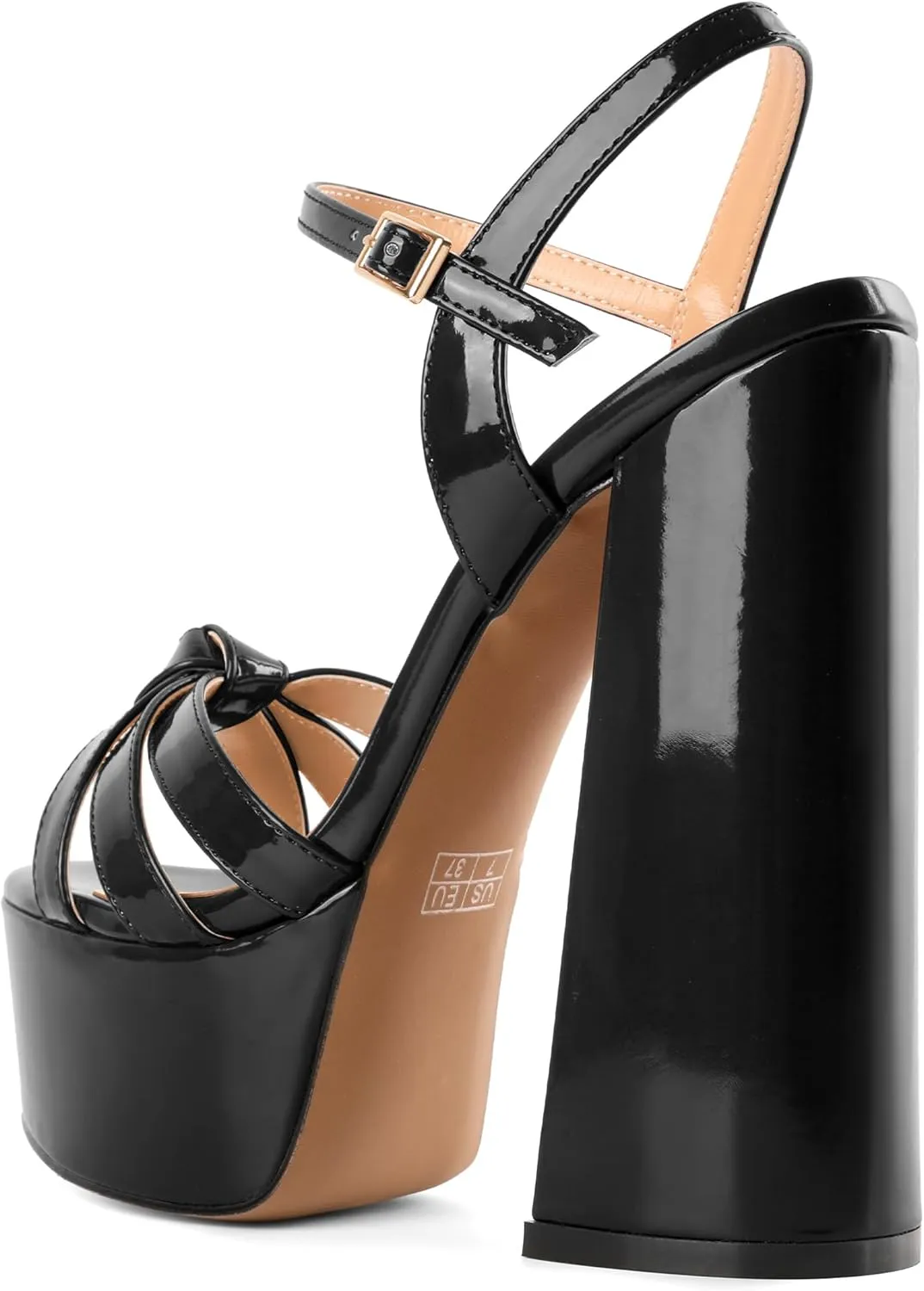 Mettesally Women's Chunky Platform Heels Heeled Sandals Open Toe Ankle Strap Sandals Summer Dress Shoes