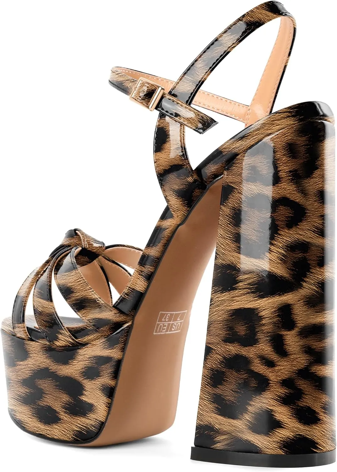 Mettesally Women's Chunky Platform Heels Heeled Sandals Open Toe Ankle Strap Sandals Summer Dress Shoes