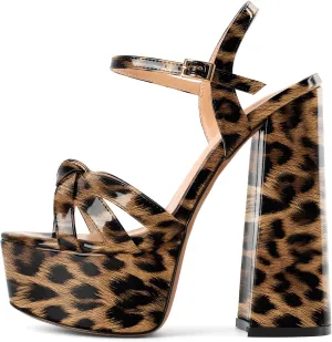 Mettesally Women's Chunky Platform Heels Heeled Sandals Open Toe Ankle Strap Sandals Summer Dress Shoes