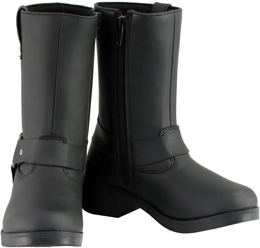 Milwaukee Leather MBK9280 Boys Classic Black Harness Biker Boots