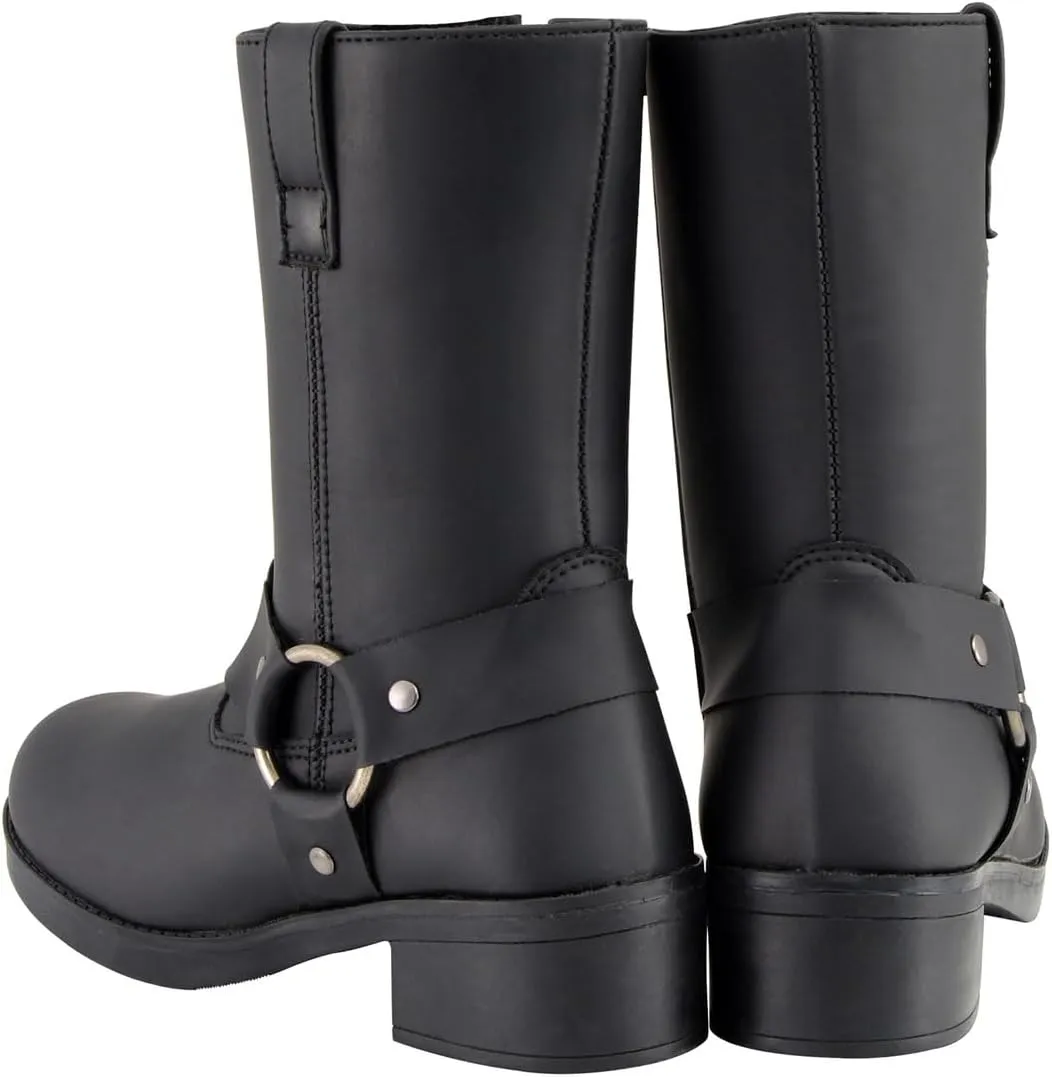 Milwaukee Leather MBK9280 Boys Classic Black Harness Biker Boots