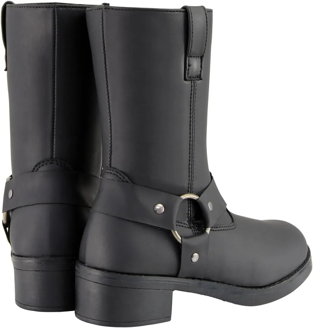 Milwaukee Leather MBK9280 Boys Classic Black Harness Biker Boots