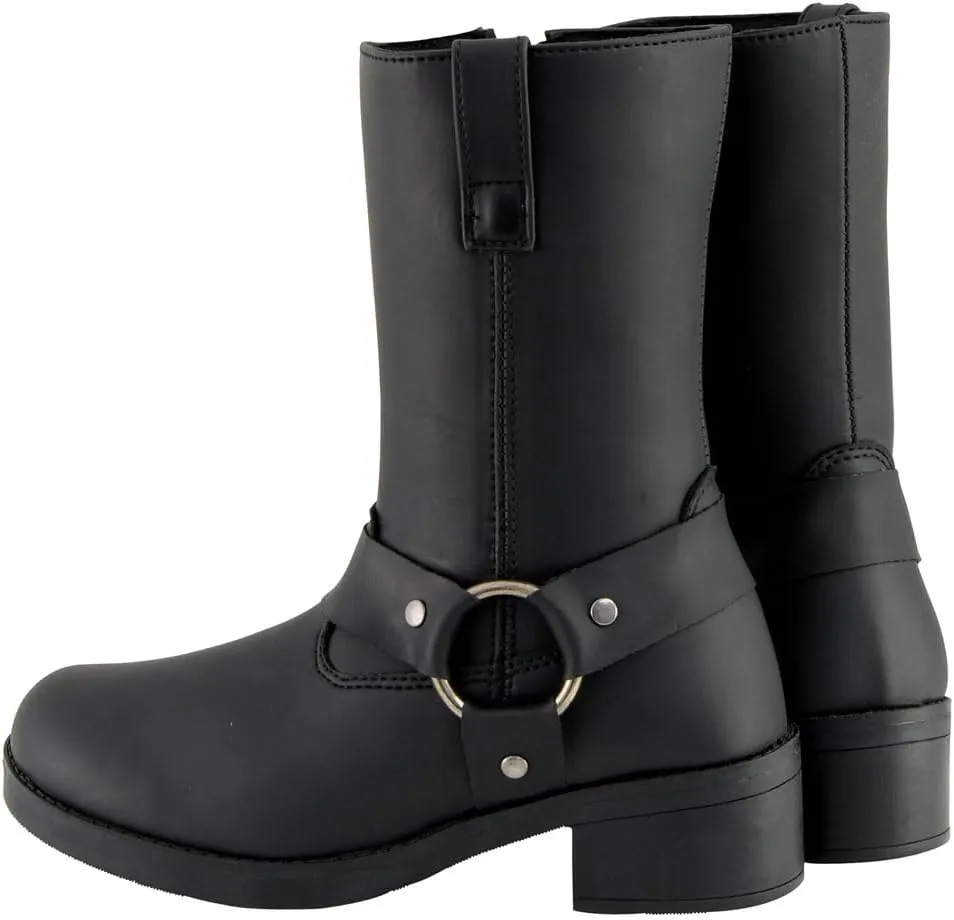 Milwaukee Leather MBK9280 Boys Classic Black Harness Biker Boots